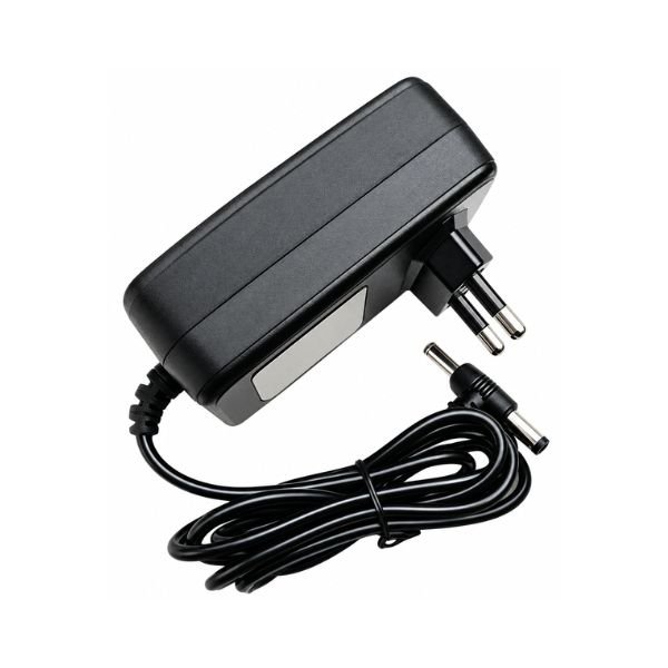 12v 1a dc power adapter double pin front view