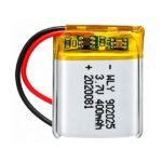 3.7V 400mAh lithium polymer battery front view