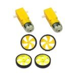 Dual shaft DC motor with 45mm yellow wheels