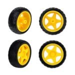 Dual shaft DC motor with yellow wheels