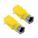 Dual shaft DC motor with yellow wheels