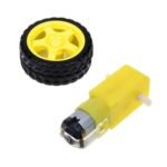 Dual shaft DC motor with yellow wheels