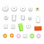 Gear set for DIY projects shafts axles wheels bushings