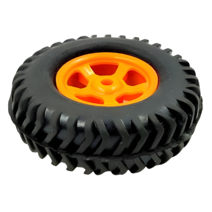 80mm x 25mm Plastic Robotic Wheel Durable Rubber Tire Wheel 6mm Hole for DC Geared Motor RC Car Robot 1 PairPack of 2 tyres.