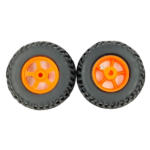 80mm x 25mm Plastic Robotic Wheel Durable Rubber Tire Wheel 6mm Hole for DC Geared Motor RC Car Robot 1 PairPack of 2 tyres.