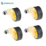 L shaped DC BO motor kit with 65mm yellow wheels