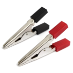 DC Crocodile Alligator Clip Black and Red Pair (Pack of 2)