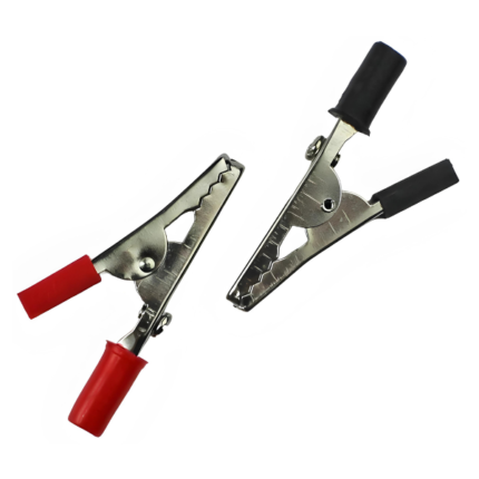 DC Crocodile Alligator Clip Black and Red Pair (Pack of 2)