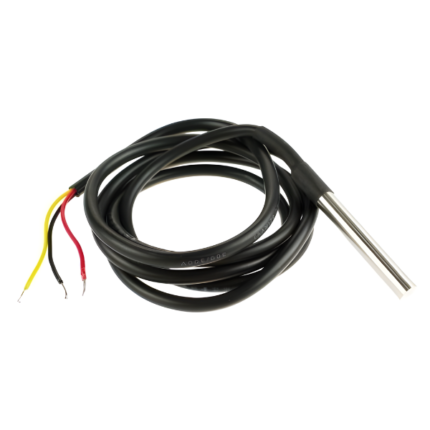 DS18B20 Water Proof Temperature Probe – Black (1m)