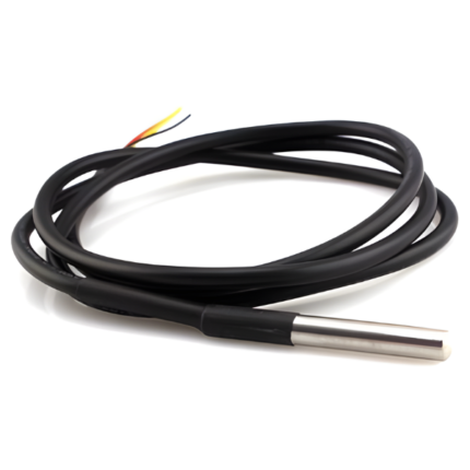 DS18B20 Water Proof Temperature Probe – Black (1m)