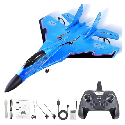 RC Plane ZY-530PRO, Epp Foam Remote Control Airplane Ready To Fly 2.4Ghz 2 Channel RC Aircraft With Led Light For Kids, Adults & Beginners(BLUE)