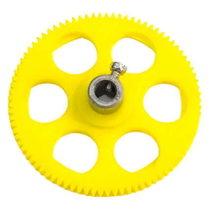 Small Plastic gear with screw Yellow color (54 mm)