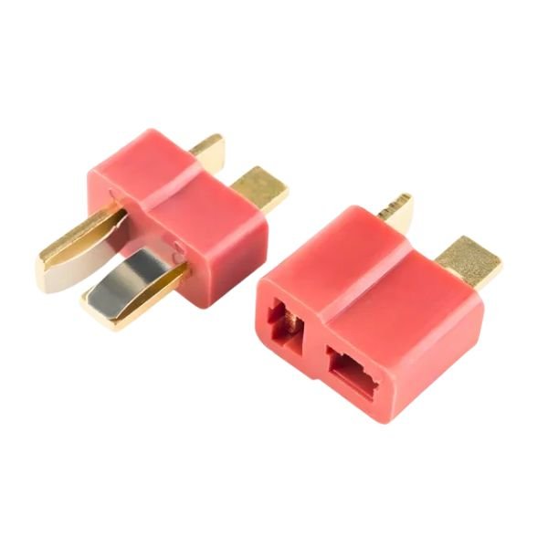 T Plug Deans Connector Pair for LiPo Battery with copper tabs