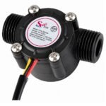 Water Flow Measurement Sensor 1–30 LPM YF-S201 with hall effect housing and three-wire signal cable