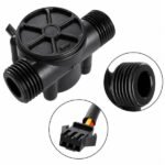 Hall effect paddle wheel inside flow sensor housing showing pulse generation mechanism for counting