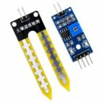 Moisture detection sensor PCB 3cm x 1.5cm showing analog output pin connections