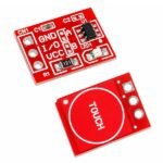 TTP223 Touch Detection Sensor Module red PCB front view showing capacitive pad