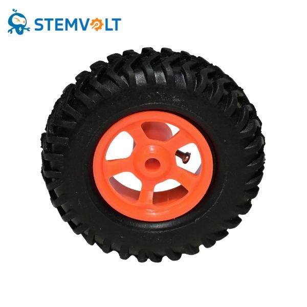 Robot Wheel 80mm x 25mm compatible with DC gear motor for robotics and DIY projects
