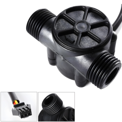 Water Flow Measurement Sensor with 1-30Litermin Flow Rate – Black