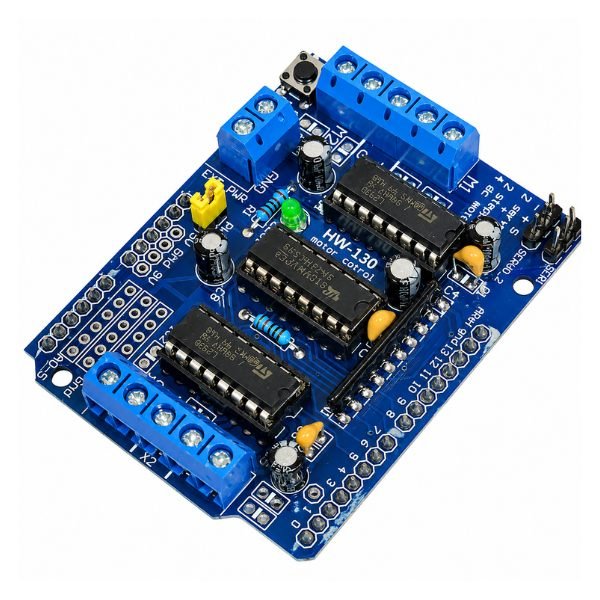 Arduino L293D Motor Driver Shield dual H-bridge front view