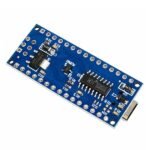 development board backside of Arduino Nano R3 with PCB traces, solder pads, and header connections