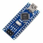 Arduino Nano R3 backside with PCB traces and soldered pins