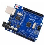 Arduino uno r3 dip ATmega328P socketed chip PCB close up view