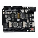 arduino wifi module section showing ESP8266 chip and antenna area on UNO R3 combo board