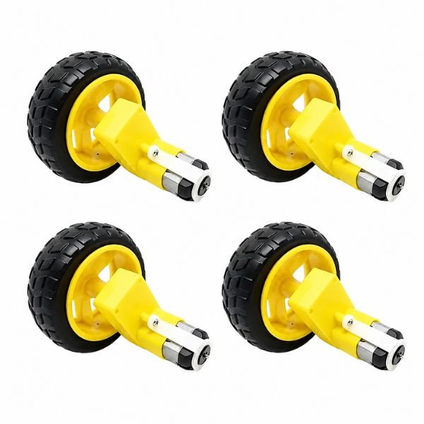 L Shaped DC BO Motor with 65mm Yellow Wheels