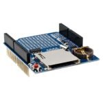 Arduino uno shield data logger SD card slot RTC module top view