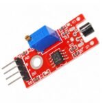 KY-036 Metal Touch Sensor Module front view showing metal probe LM393 IC and 4-pin header