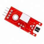 Metal touch sensor module back view showing PCB traces AO DO G plus pin labels clearly visible