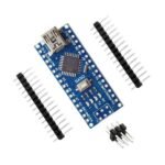 Arduino Nano R3 Compatible Board with CH340 SMD chip, mini USB port, and compact pin headers