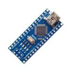 arduino nano board layout showing SMD components and pin headers on compact development board