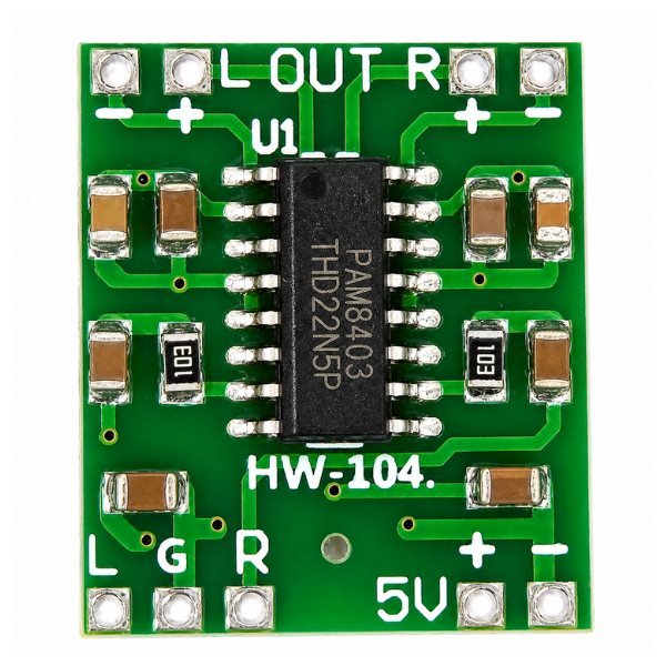 PAM8403 5V Two Channel Stereo Audio Amplifier Module front view