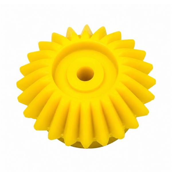 Plastic Bevel Gear 50mm 24 Teeth Yellow DIY Robot front view