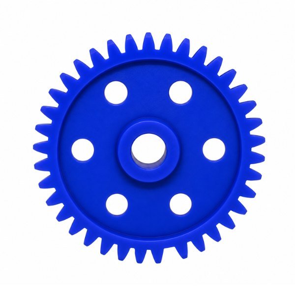 Plastic Spur Gear 40mm 36 Teeth Blue School Project front view