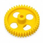 Plastic Spur Gear 60mm 38 Teeth Yellow Robotics front view