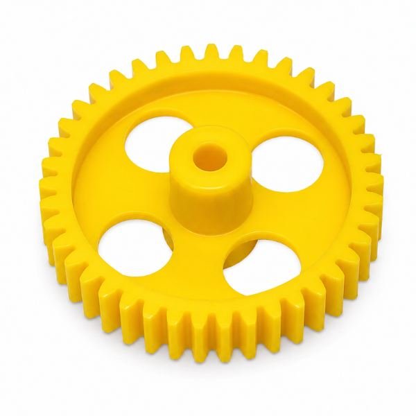 Plastic Spur Gear 60mm 38 Teeth Yellow Robotics front view