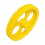 Large spur gear 80mm 56 teeth 6mm bore yellow