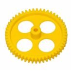 Plastic Spur Gear 80mm 56 Teeth Yellow DIY Kit front view
