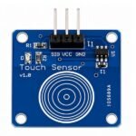 TTP223B Touch Detection Sensor Module back view showing PCB traces TTP223B IC and SIG VCC GND pin labels
