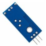 Shock detector sensor back view showing PCB layout comparator IC and digital output pin labels