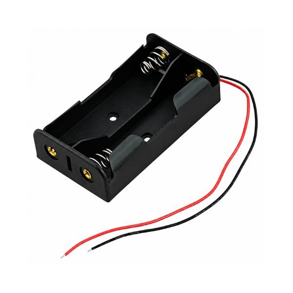 2-Slot 18650 Lithium Battery Holder front view