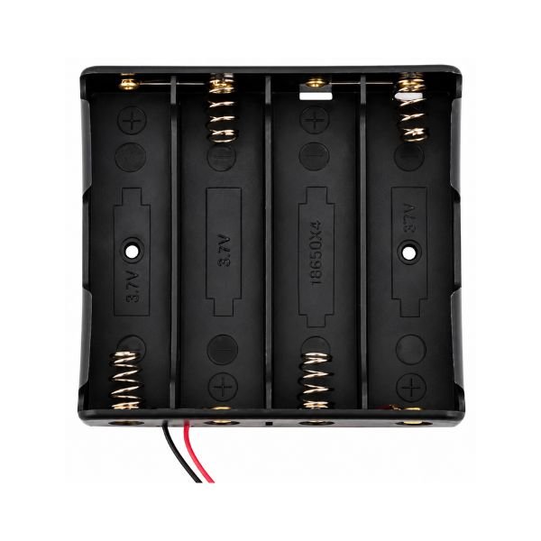 4 slot 18650 lithium battery holder front view