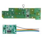 27MHz RF channel output pins close-up on receiver PCB for relay and GPIO wiring connections