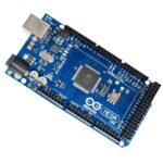 arduino mega board layout showing multiple digital and analog pin headers across the PCB