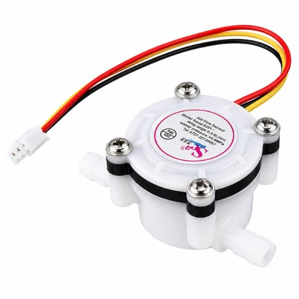1/8 Inch Water Flow Sensor YF-S401 with hall effect paddle wheel housing and three-wire cable