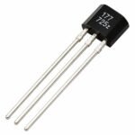 A3144 hall effect sensor switch back view showing lead identification and compact PCB module layout