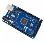 arduino mega board layout showing multiple digital and analog pin headers across the PCB